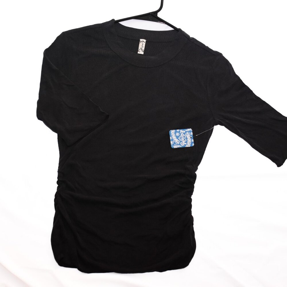 Free People Intimately 3/4 Sleeve Side Sinched T-Shirt